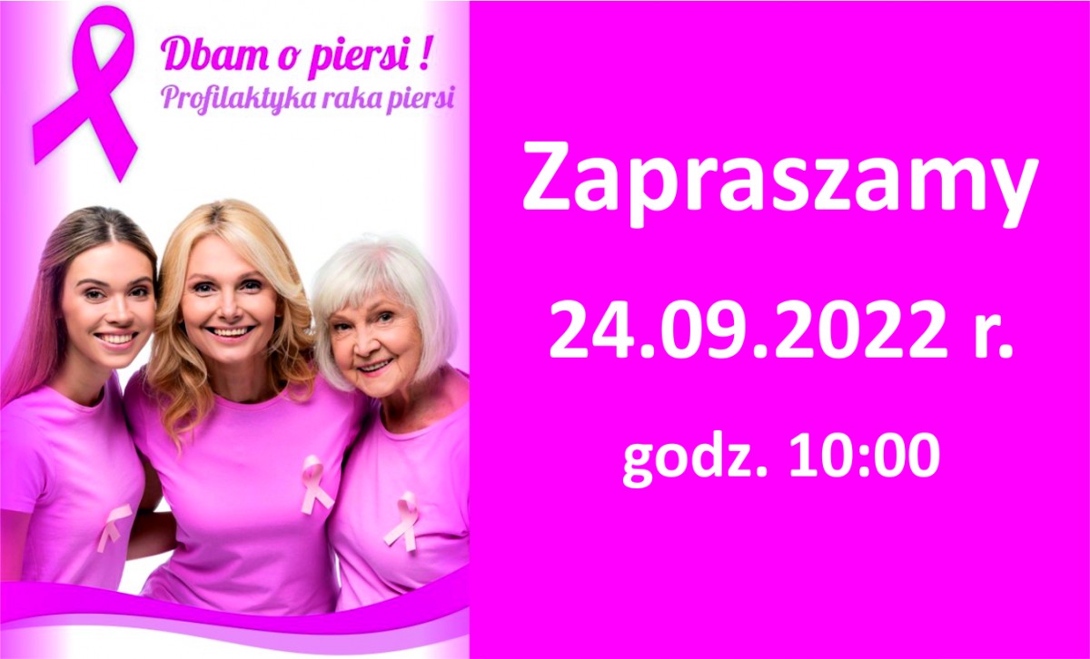 zaproszenie na spotkanie edukacyjno-informacyjne w zakresie nowotworów piersi