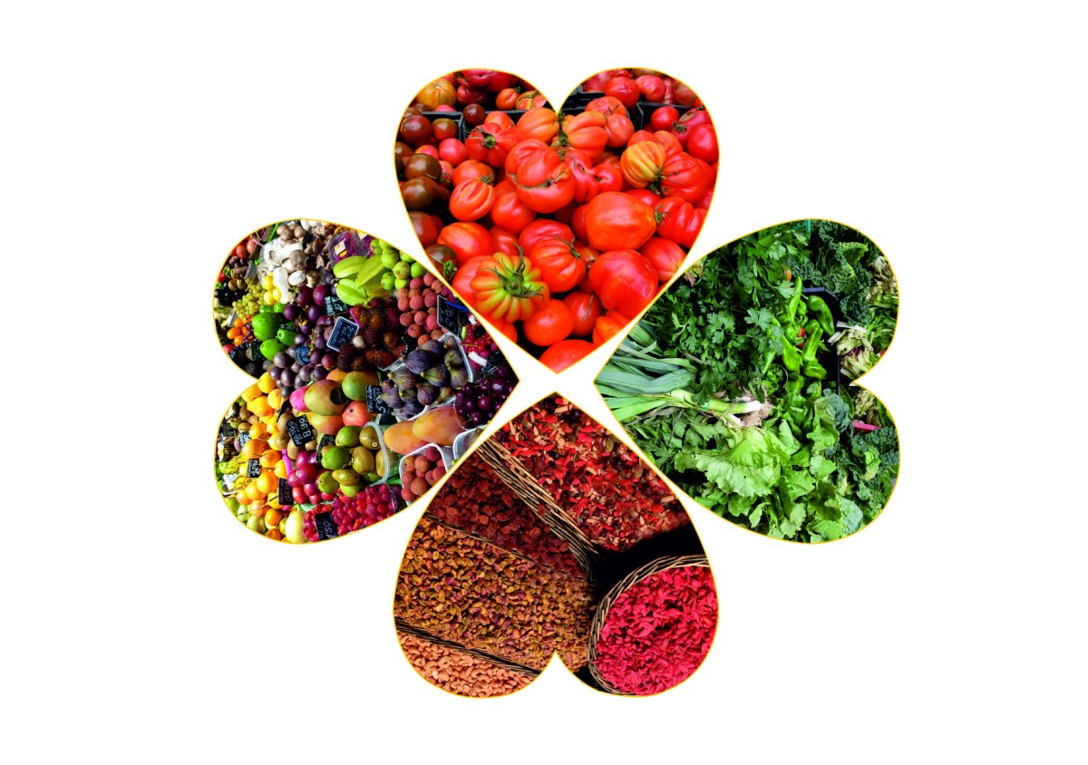 zdjęcia warzyw i owoców w kształcie serca