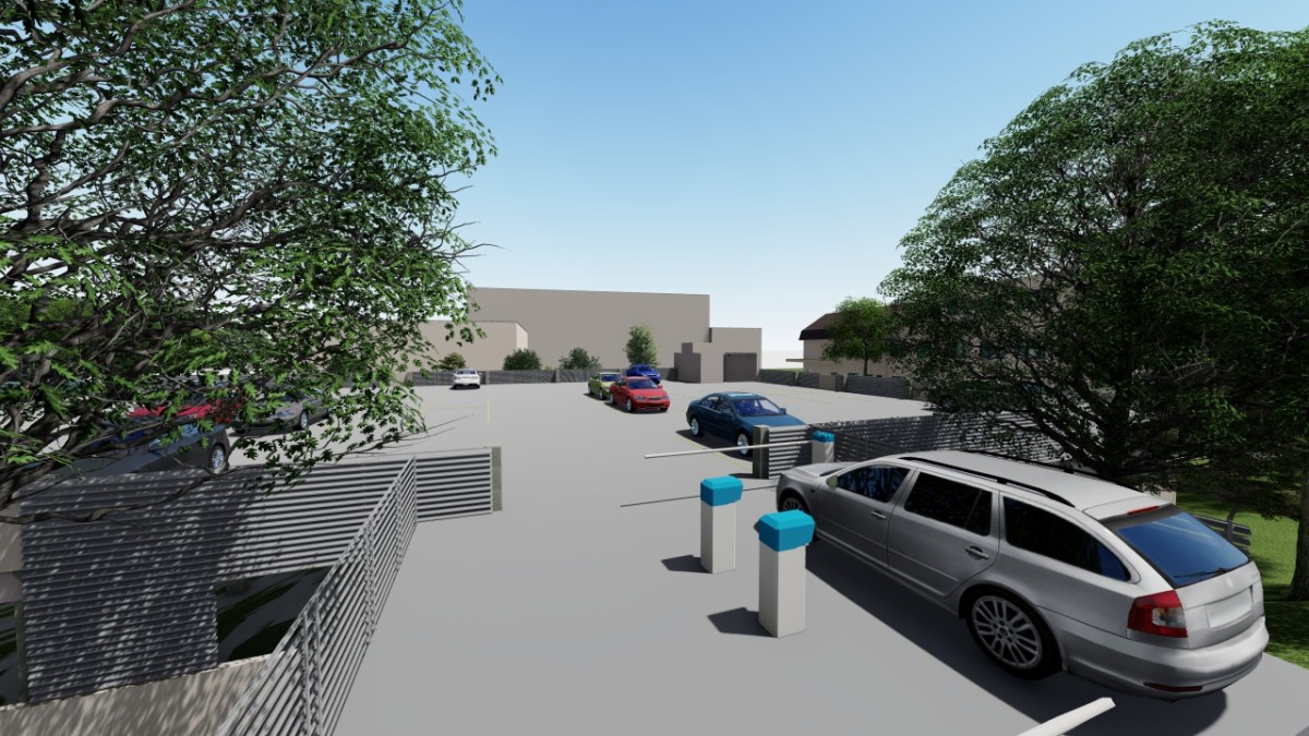 wizualizacja nowego dwupoziomowego parkingu